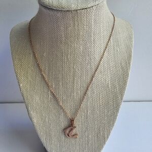 Dolphin Rose Gold tone metal pendant necklace